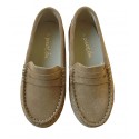 Mocasín serraje beige.