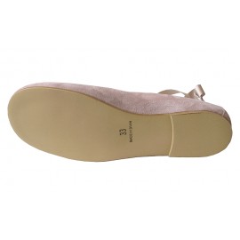 Bailarina cintas rosa nude